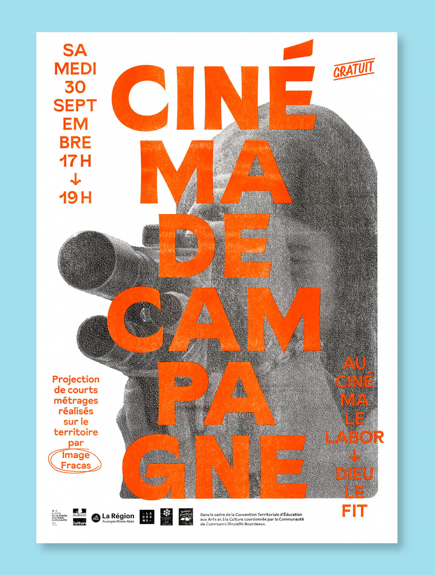 Supports de communication de l’évènement Cinéma de campagne à Dieulefit