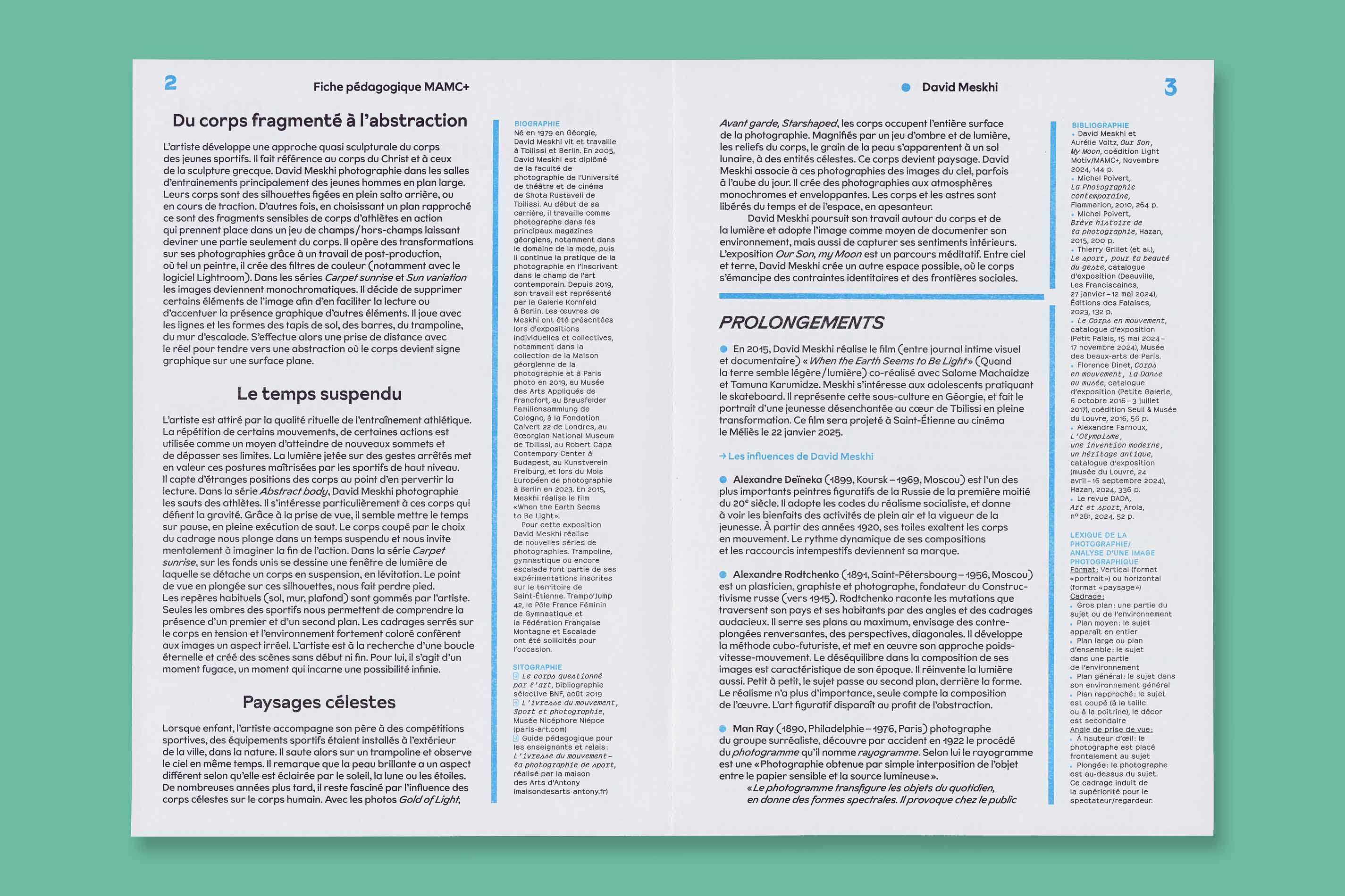 Identité visuelle, design graphique et impression en risographie des fiches et dossier pédagogiques du MAMC+