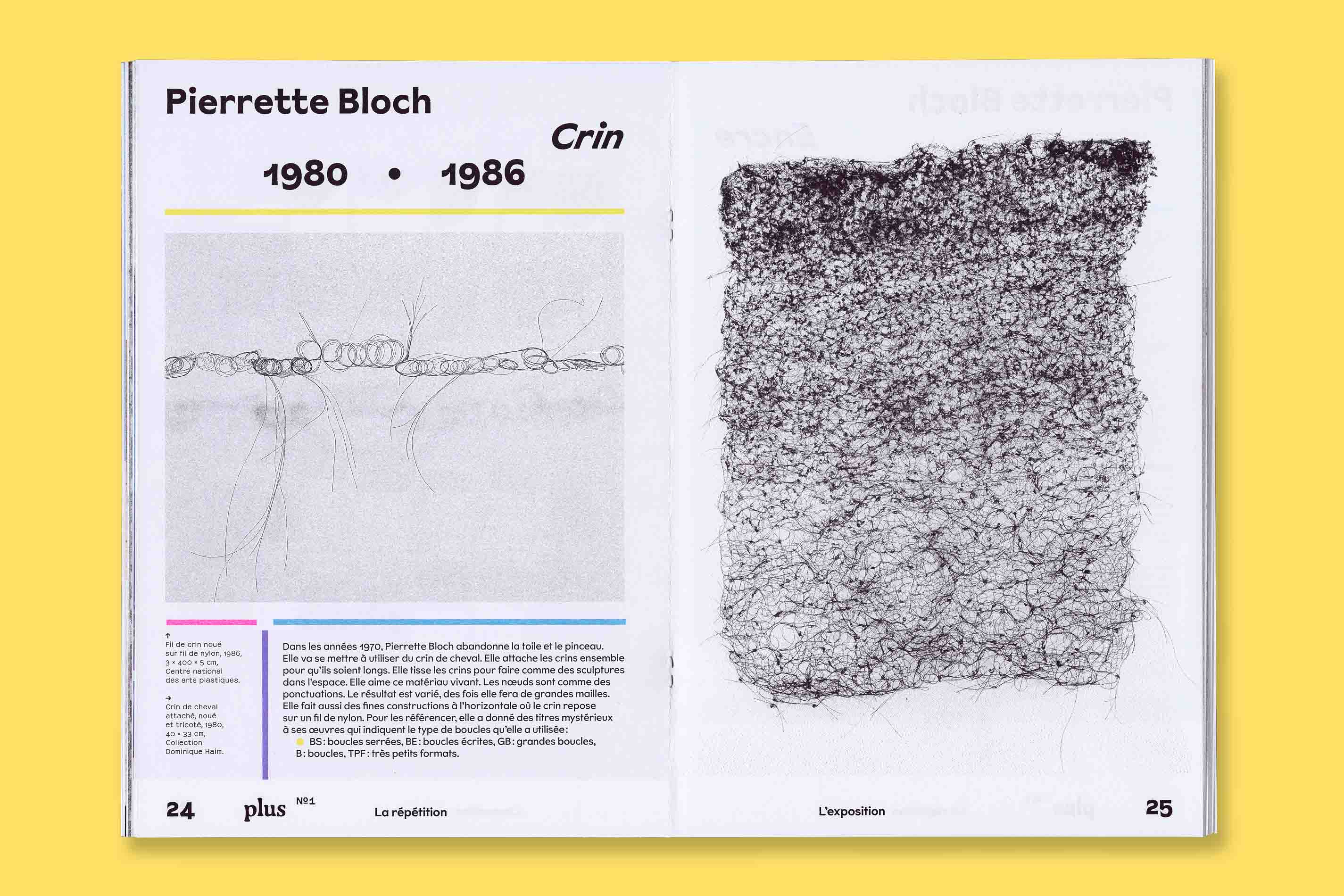 Design graphique et impression risographie de la revue Plus N°1 La Répétition pour le MAMC+