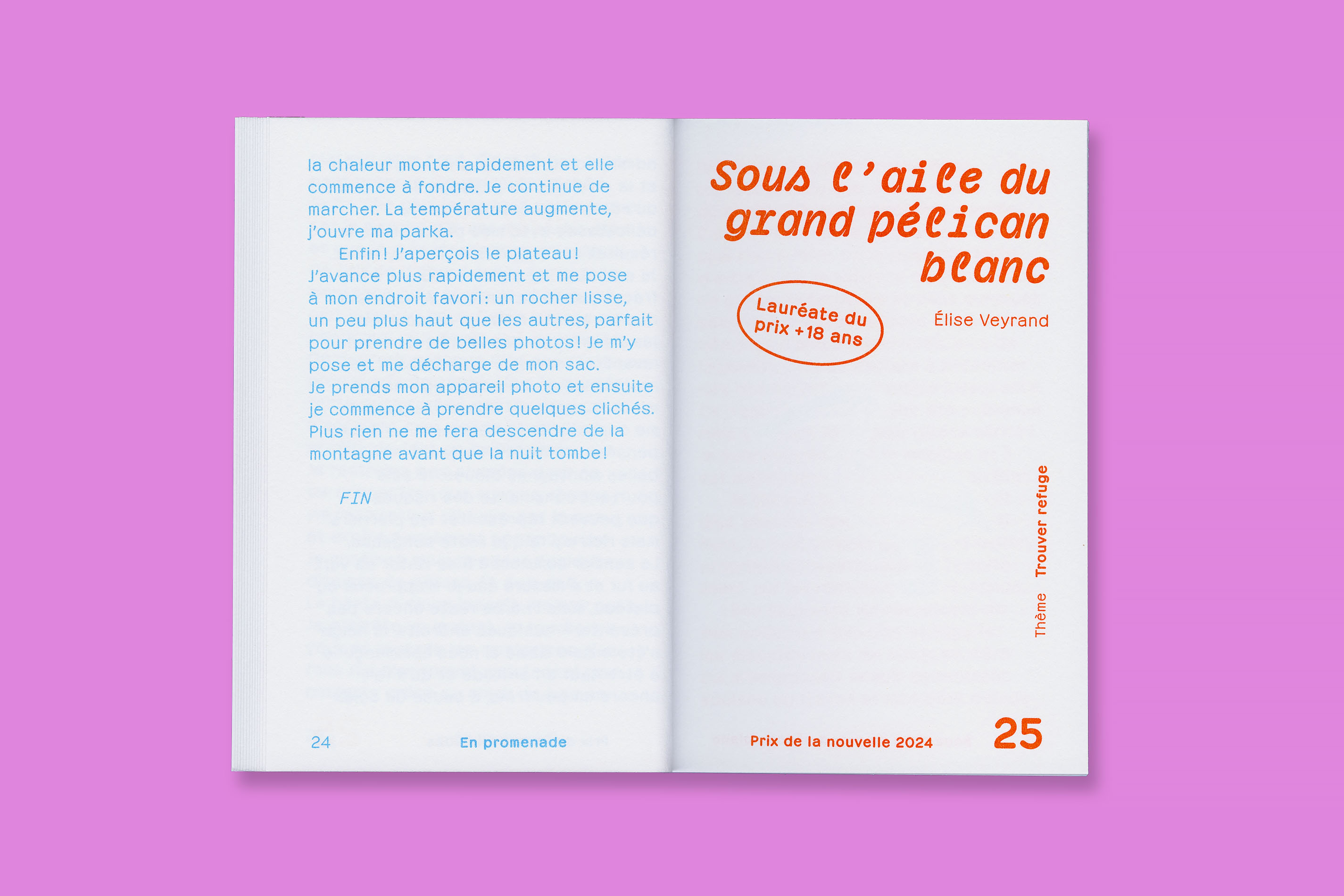 Design éditorial et impression en risographie du Prix de la nouvelle