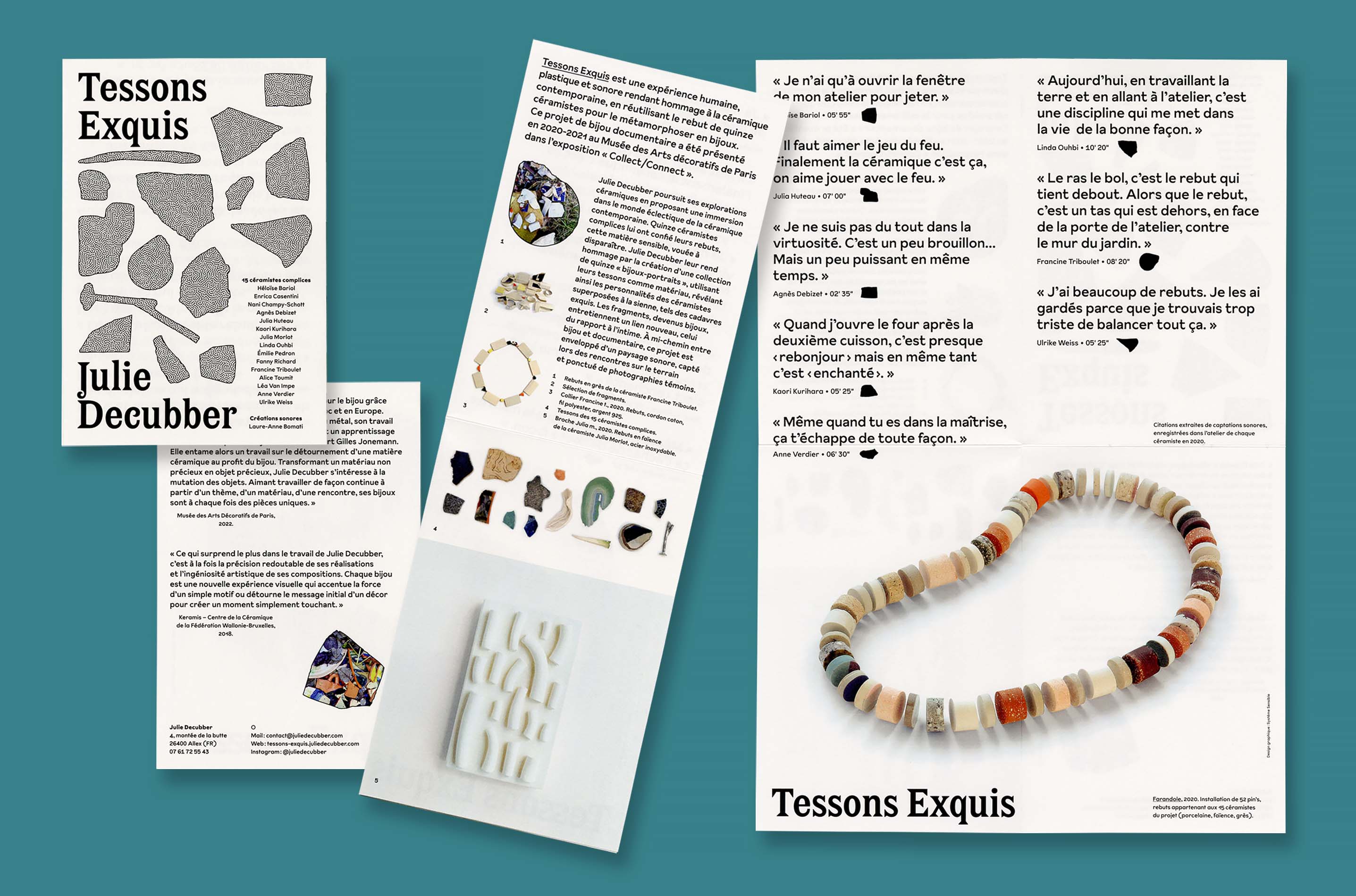 Dépliant du projet Tessons Exquis de Julie Decubber