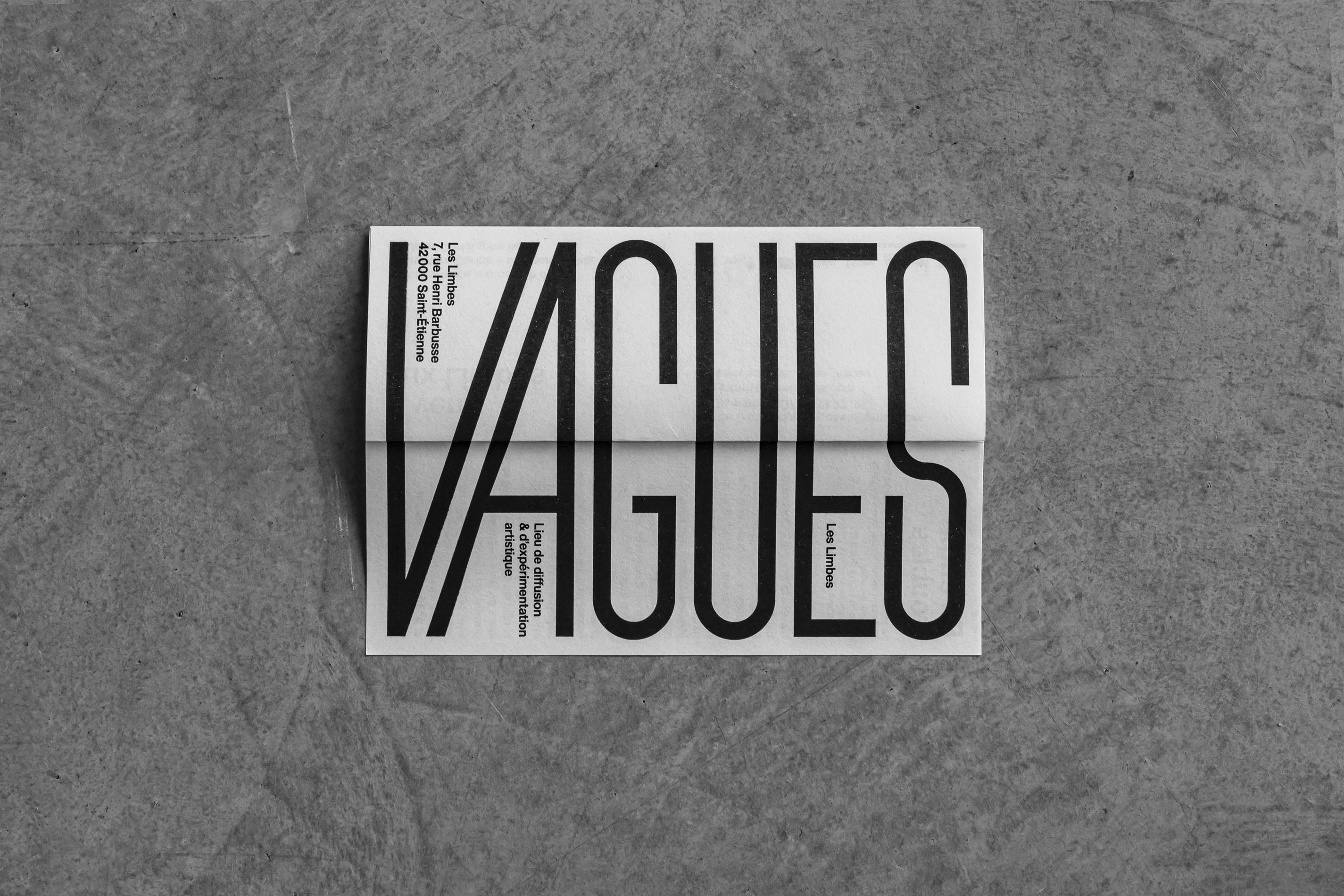 Supports de communication de l'exposition Vagues pour le centre d'art contemporain Les Limbes